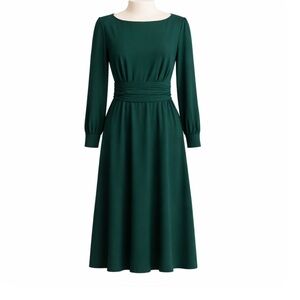 NWT Eliza J Forest Green Long Sleeve Dress